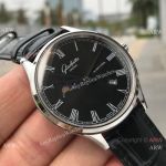 Swiss Quality Replica Glashutte Moonphase Watch 39mm Black Leather Strap